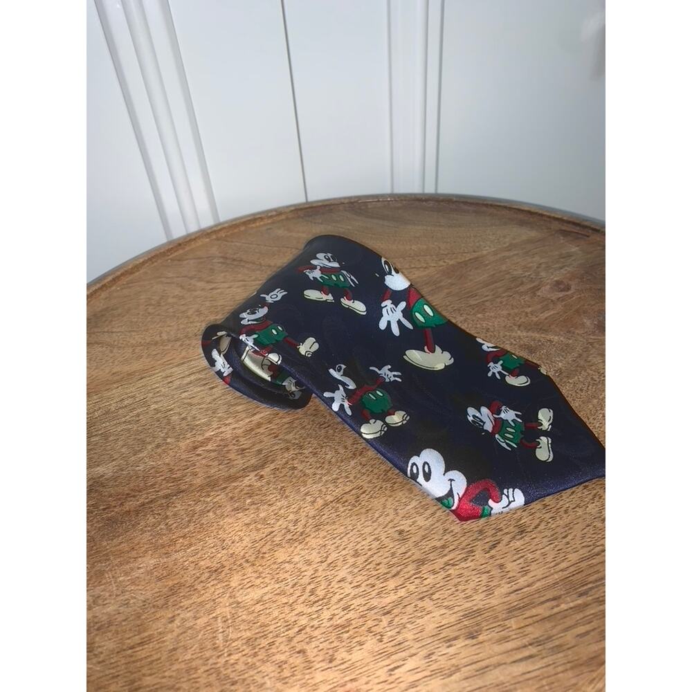 Disney Vintage Mickey Mouse Christmas Geometric Necktie Multicolor Unisexโ Tie